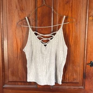 American eagle ribbed crop tank
